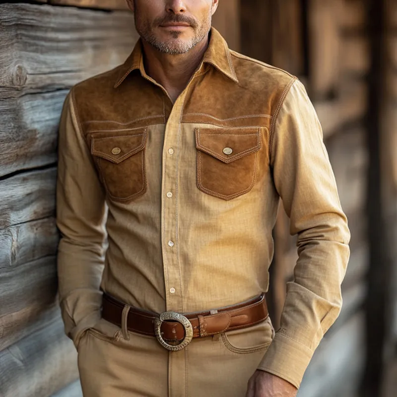 Men's Vintage Cotton and Linen Suede Long Sleeve Shirt 57643277U sold by Manly product image thumbnail 3