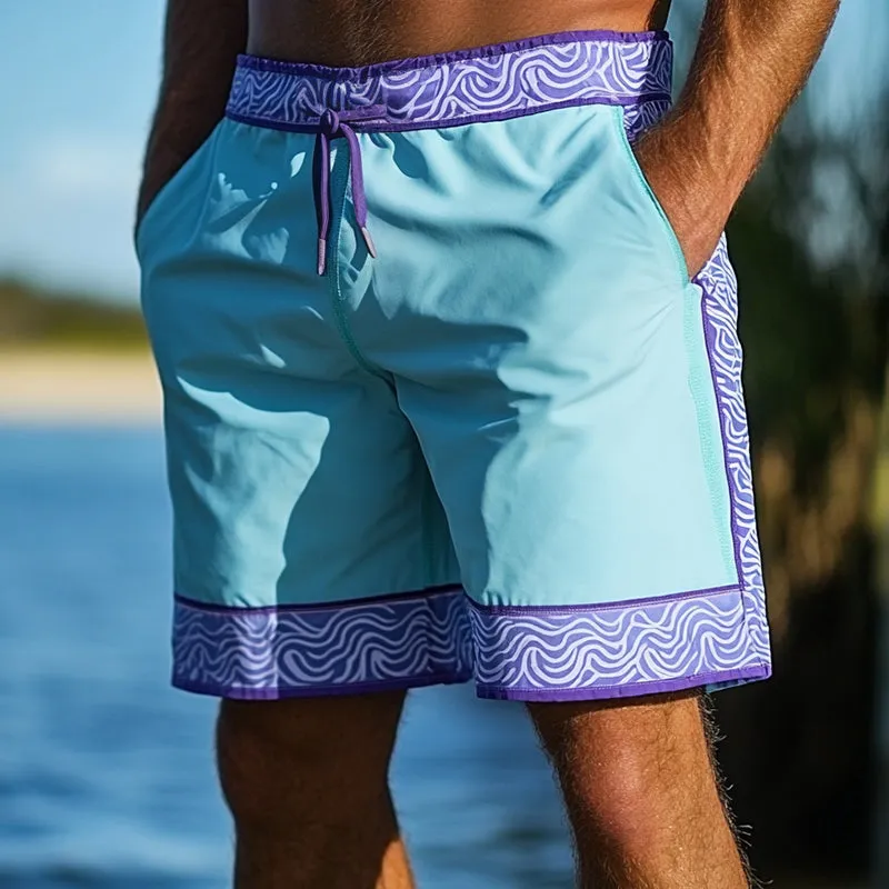 Men's Retro Colorblock Printed Casual Shorts 86020293TO sold by Manly product image thumbnail 2