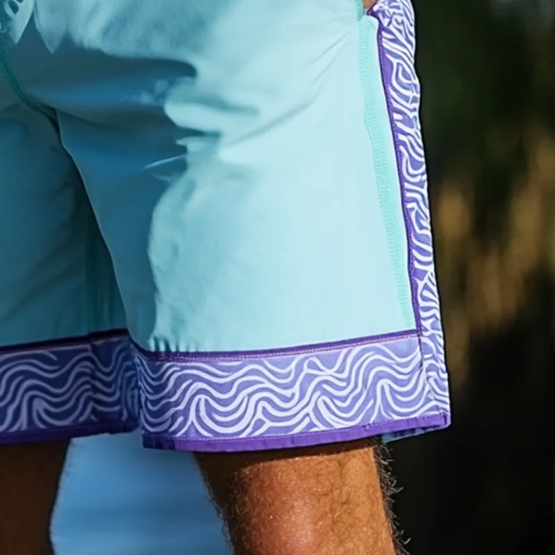 Men's Retro Colorblock Printed Casual Shorts 86020293TO sold by Manly product image thumbnail 3