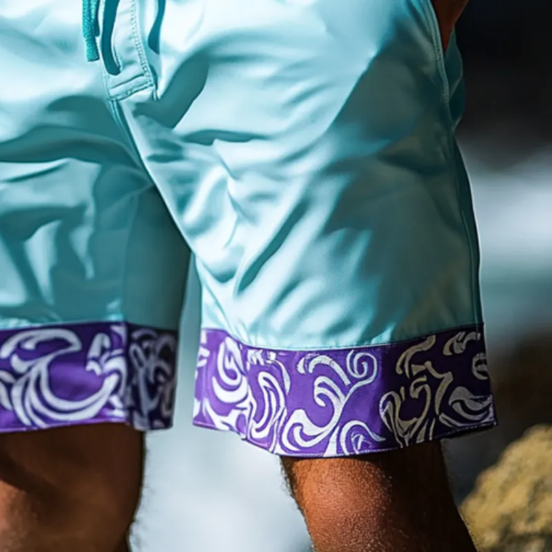 Men's Retro Colorblock Printed Casual Shorts 05028930TO sold by Manly product image thumbnail 3