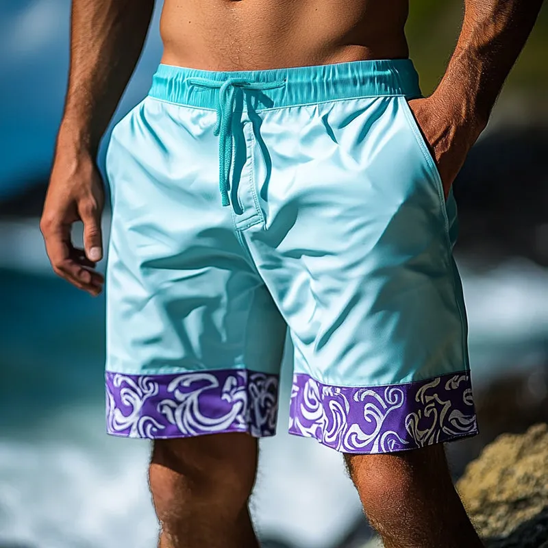 Men's Retro Colorblock Printed Casual Shorts 05028930TO sold by Manly product image thumbnail 2