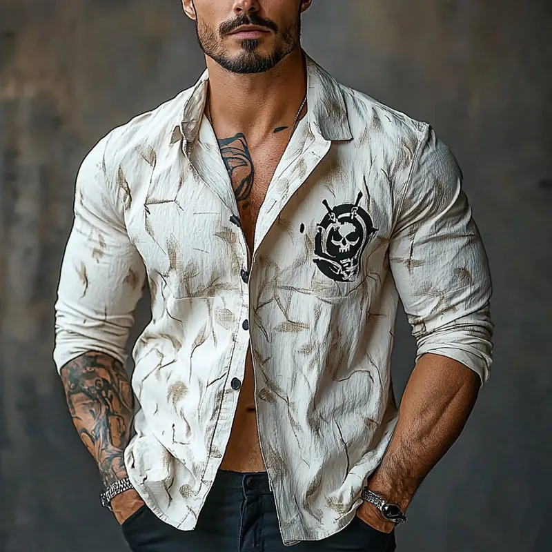 Men's Casual Printed Lapel Long Sleeve Shirt 15948290X sold by Manly product image thumbnail 2