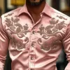 Men's Classic Western American Vintage Satin Embroidered Long Sleeve Shirt 41114174K sold by Manly