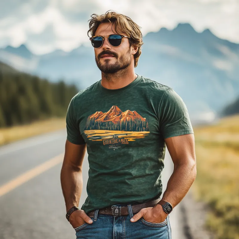 Men's Classic Casual American Yellowstone Park Series Printed Cotton T-Shirt 95851149K sold by Manly product image thumbnail 2