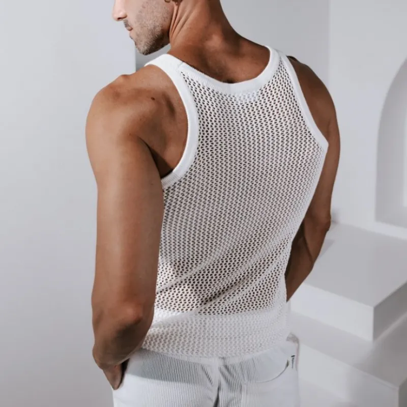 Men's Spring and Summer Fashionable Casual Slim Fit Knitted Tank Top 74632349K sold by Manly product image thumbnail 3