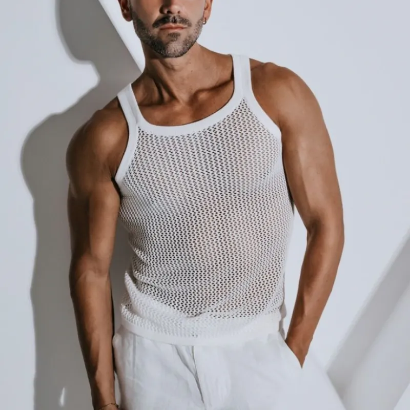 Men's Spring and Summer Fashionable Casual Slim Fit Knitted Tank Top 74632349K sold by Manly product image thumbnail 2