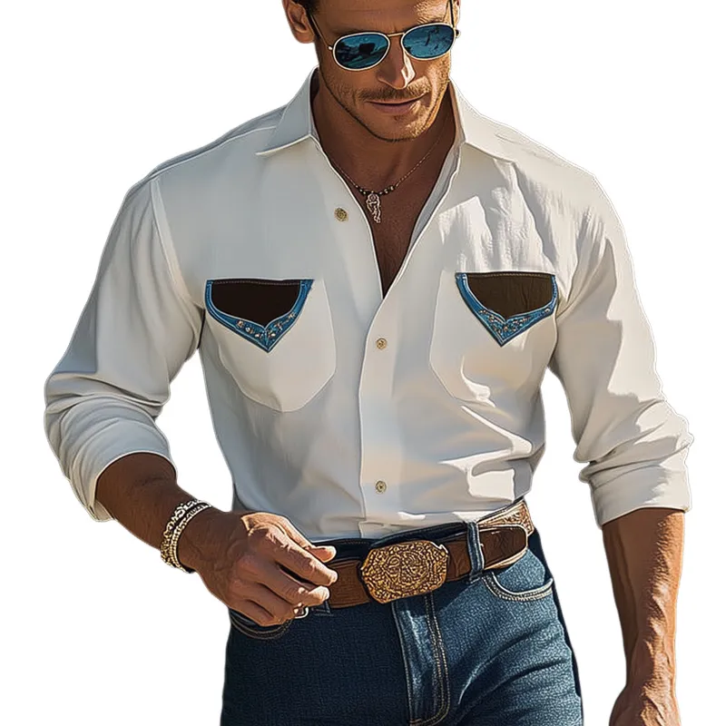 Men's Vintage Cotton Long Sleeve Shirt 09639691U sold by Manly
