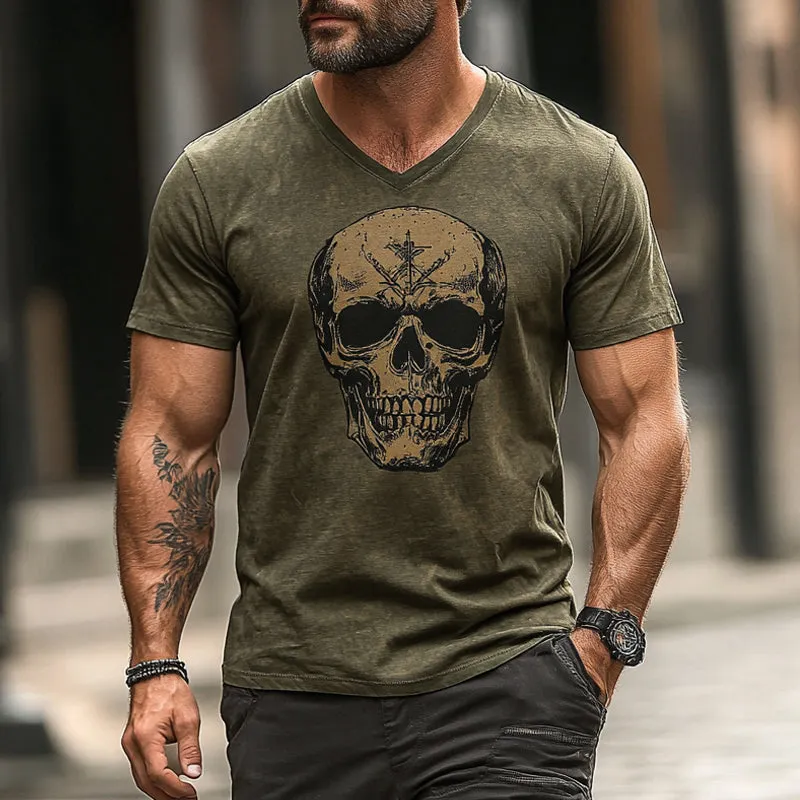 Men's Vintage Printed Skull Short Sleeve T-Shirt 44896410X sold by Manly product image thumbnail 2