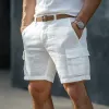 Men's Casual Cotton Linen Multi-pocket Slim-fit Suit Shorts 66538115M sold by Manly