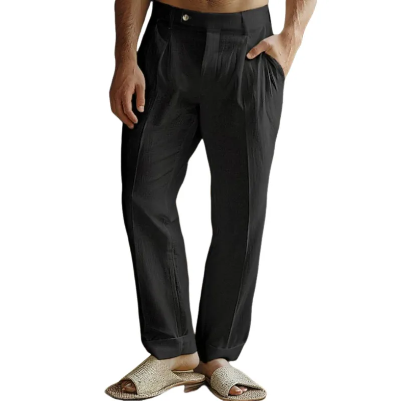 Men's Casual Cotton Linen Straight Suit Pants 03721187M sold by Manly product image thumbnail 3