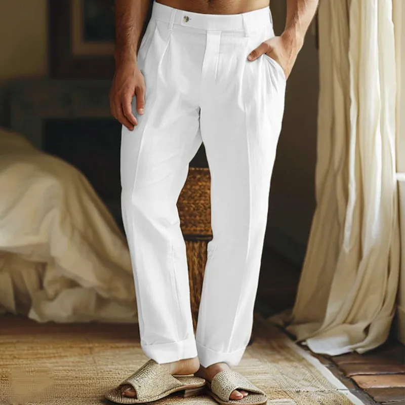 Men's Casual Cotton Linen Straight Suit Pants 03721187M sold by Manly product image thumbnail 2