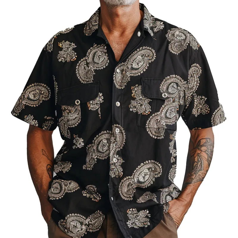 Men's Fashion Printed Short Sleeve Shirt 10554801P sold by Manly