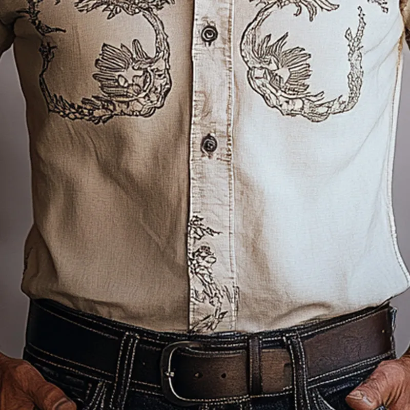 Men's cotton blend printed short sleeve shirt 88063274P sold by Manly product image thumbnail 5