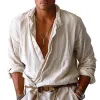 Men's stylish long-sleeved cotton and linen shirt 32522075P sold by Manly