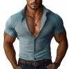 Men's Lapel Knit Short Sleeve Shirt 84862429X sold by Manly