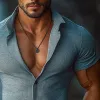 Men's Lapel Knit Short Sleeve Shirt 84862429X sold by Manly
