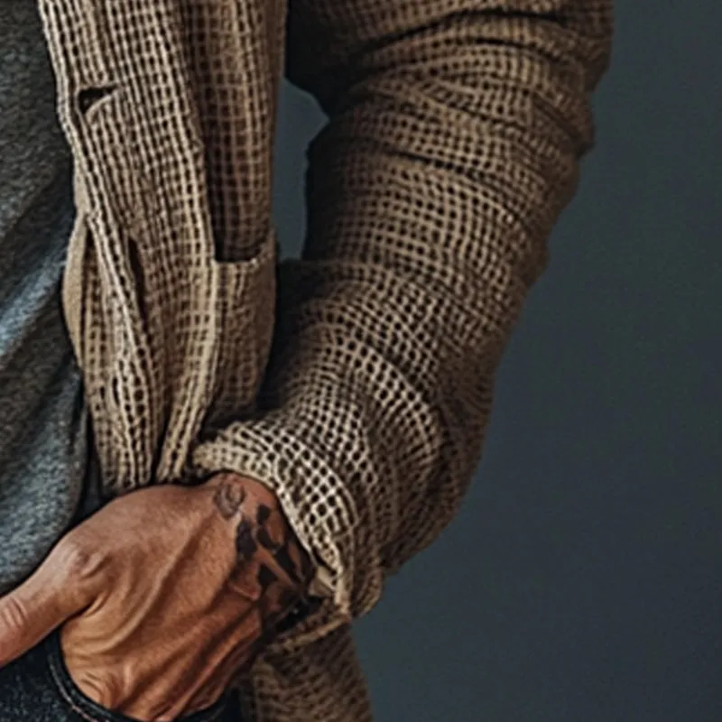 Men's Waffle Lapel Pocket Jacket 81549253X sold by Manly product image thumbnail 3