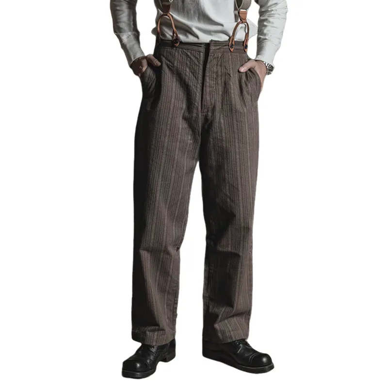 Men's Fashion Striped Straight Suit Pants 99928579Z sold by Manly