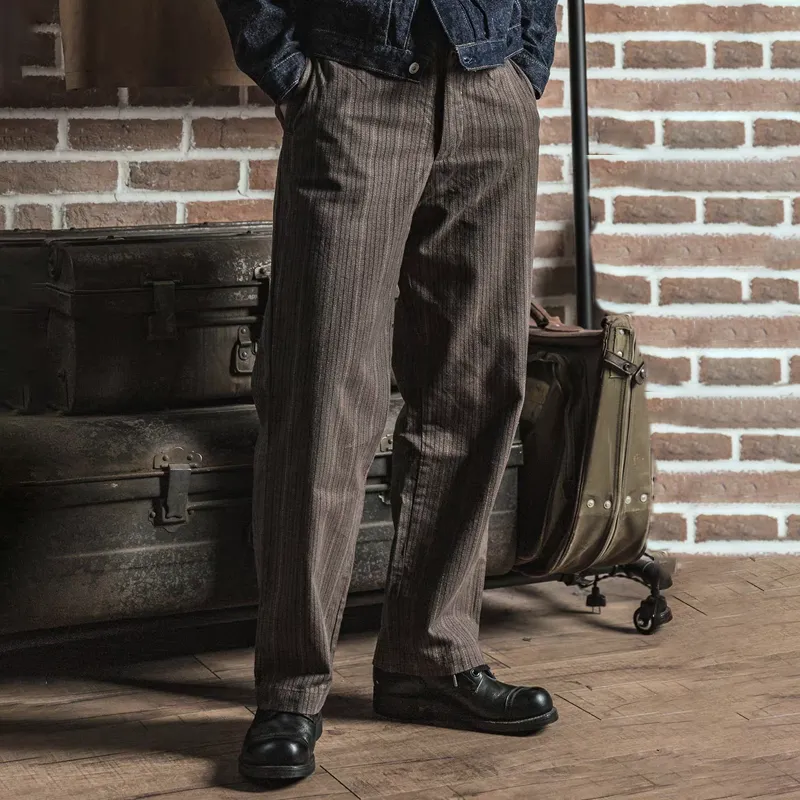 Men's Fashion Striped Straight Suit Pants 99928579Z sold by Manly product image thumbnail 3