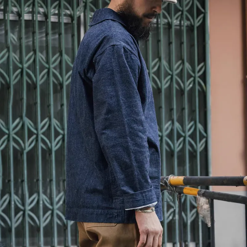 Men's Fashion Two Pockets Lapel Long Sleeve Denim Shirt 23319441Z sold by Manly product image thumbnail 3