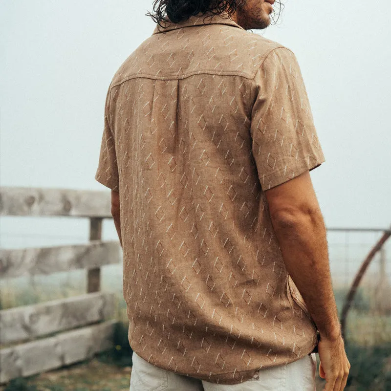 Men's Classic Casual Cuban Collar Cotton and Linen Short Sleeve Shirt 38568829K sold by Manly product image thumbnail 4