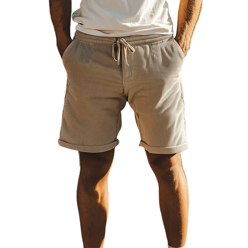 Men's Classic Casual Elastic Waist Corduroy Shorts 64425066K sold by Manly