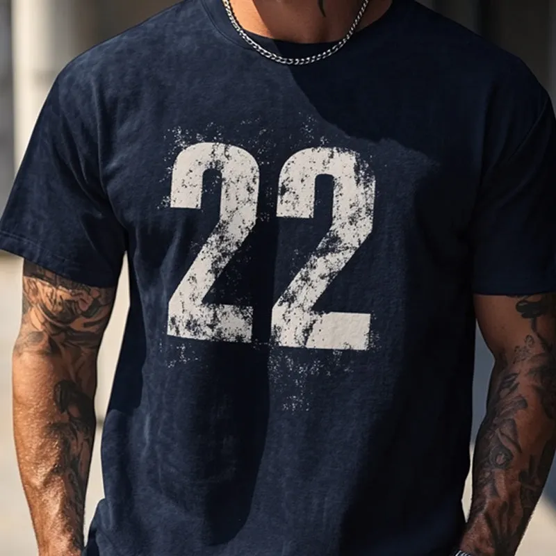 Men's Casual Dark Blue Printed Short-sleeved T-shirt 51736246U sold by Manly product image thumbnail 3