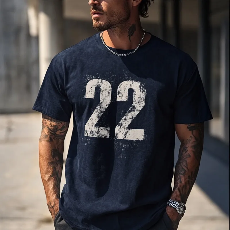 Men's Casual Dark Blue Printed Short-sleeved T-shirt 51736246U sold by Manly product image thumbnail 2