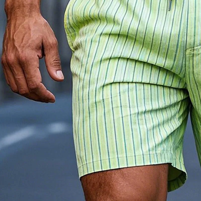 Men's Pinstripe Print Casual Shorts 03110431P sold by Manly product image thumbnail 3