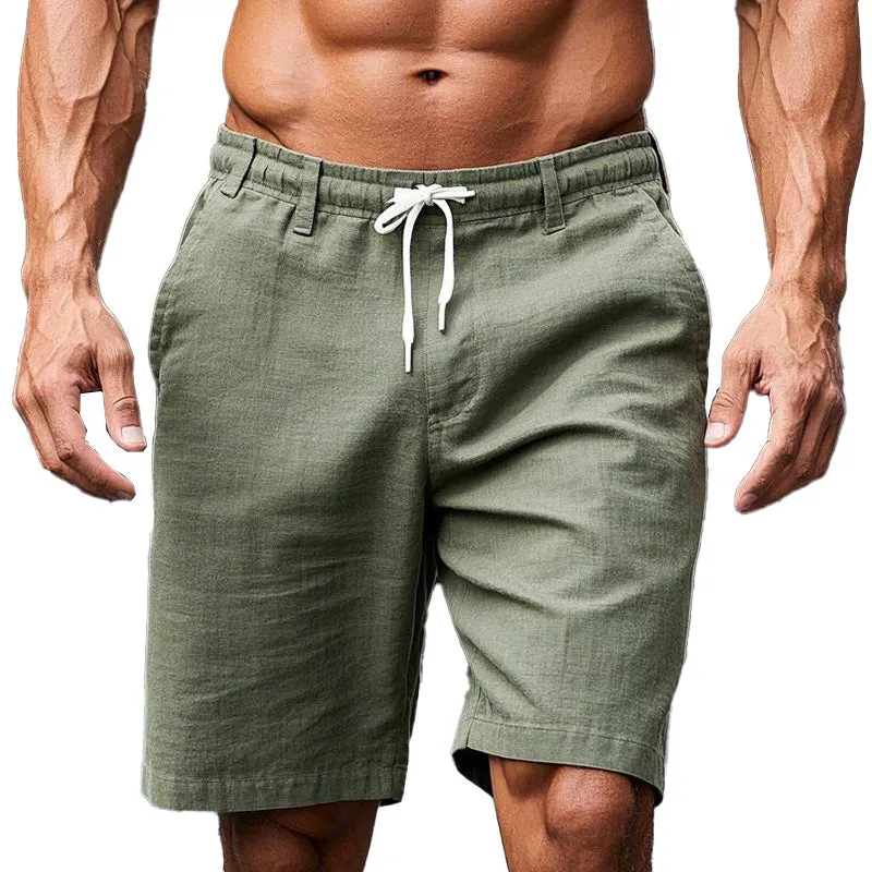 Men's Light Army Green Solid Color Breathable Casual Shorts 15737769P sold by Manly