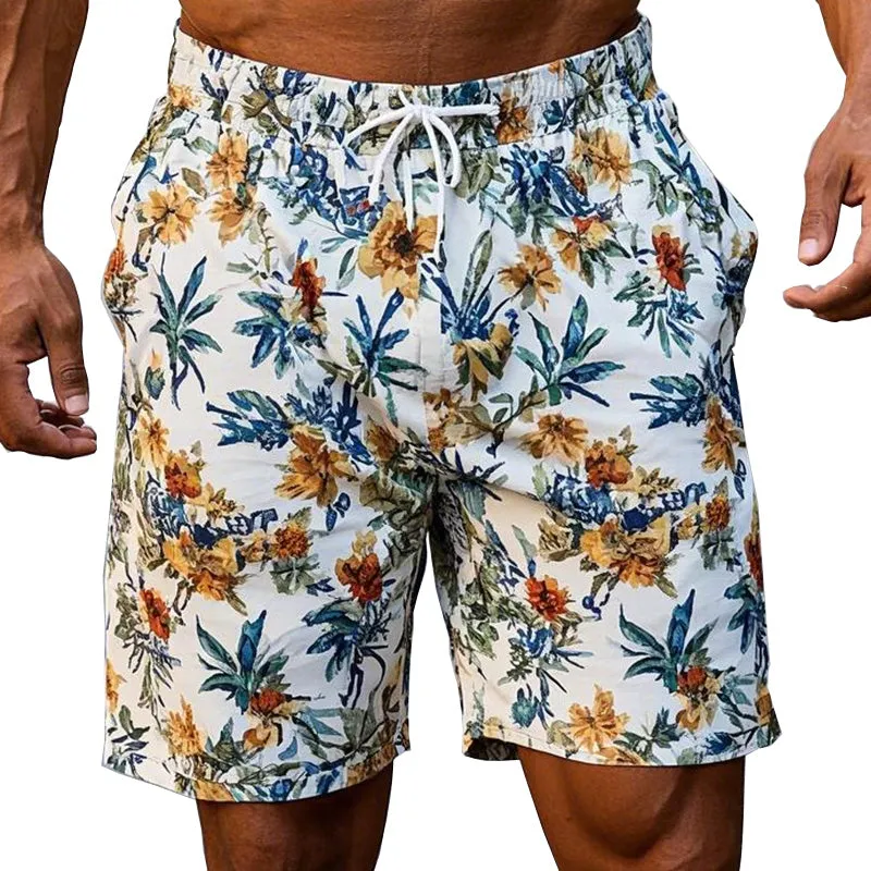 Men's Casual Resort Print Linen Shorts 31741585P sold by Manly