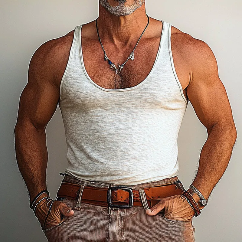 Men's White Slim Fit Comfortable Breathable Tank Top 40153036P sold by Manly product image thumbnail 2