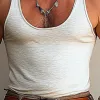 Men's White Slim Fit Comfortable Breathable Tank Top 40153036P sold by Manly