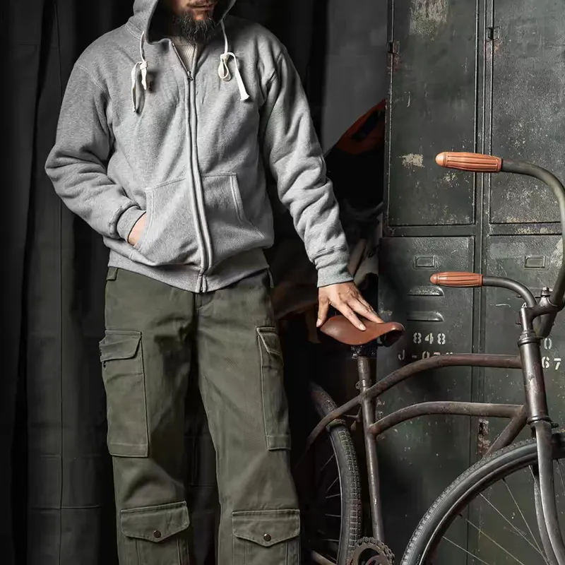 Men's Basic Loose Hooded Zipper Sports Casual Jacket 41991678Z sold by Manly product image thumbnail 3