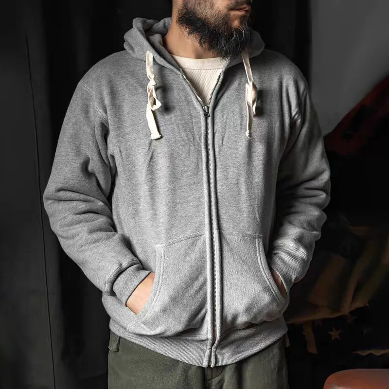 Men's Basic Loose Hooded Zipper Sports Casual Jacket 41991678Z sold by Manly product image thumbnail 2