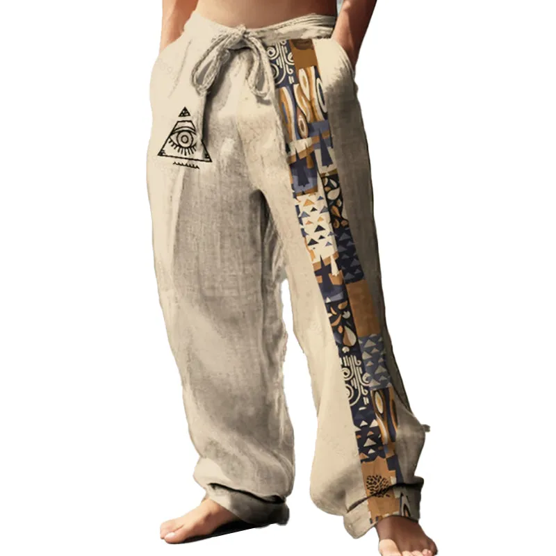 Men's Contrast Color Stitching Elastic Waist Casual Pants 96225986X sold by Manly