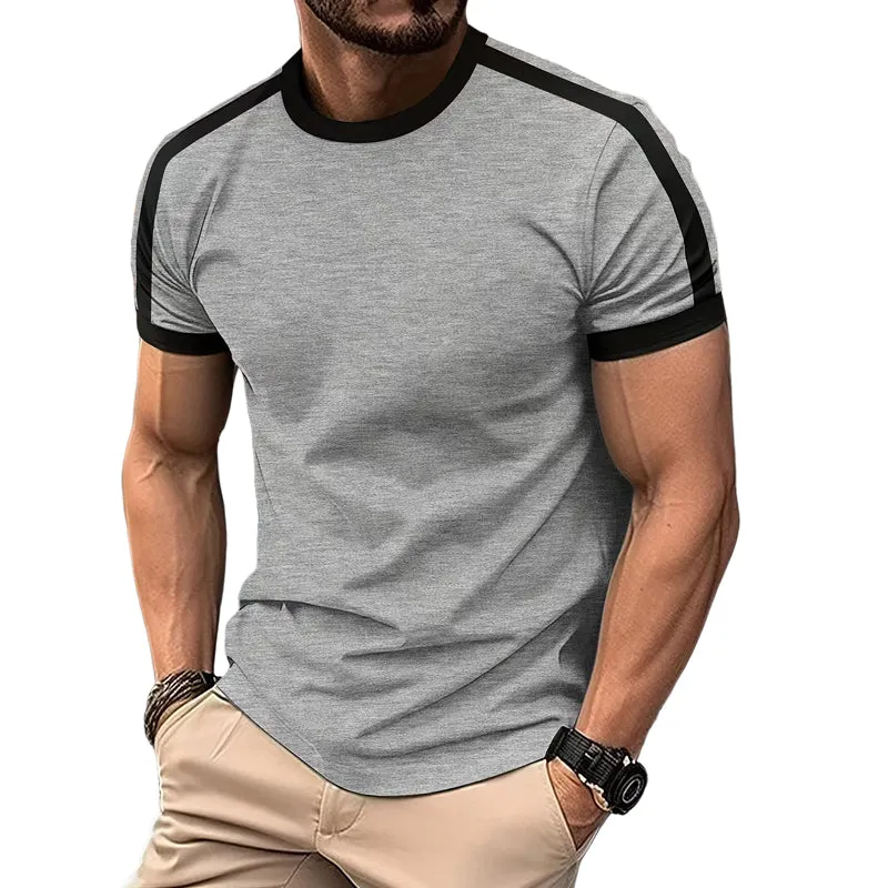 Men's Contrast Color Crew Neck Short Sleeve T-shirt 04722780X sold by Manly