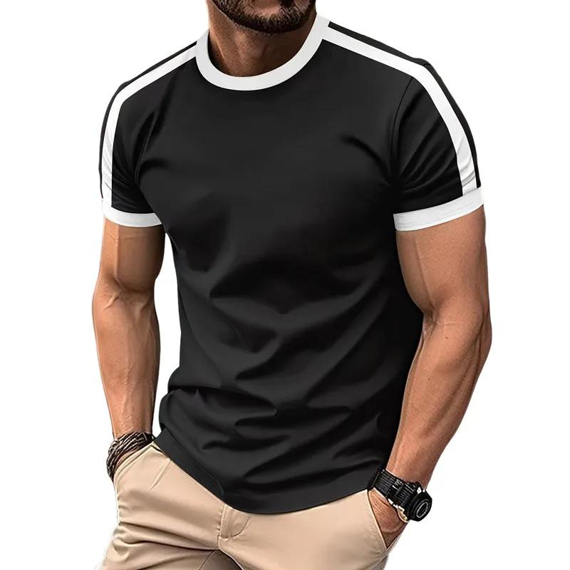 Men's Contrast Color Crew Neck Short Sleeve T-shirt 04722780X sold by Manly product image thumbnail 3