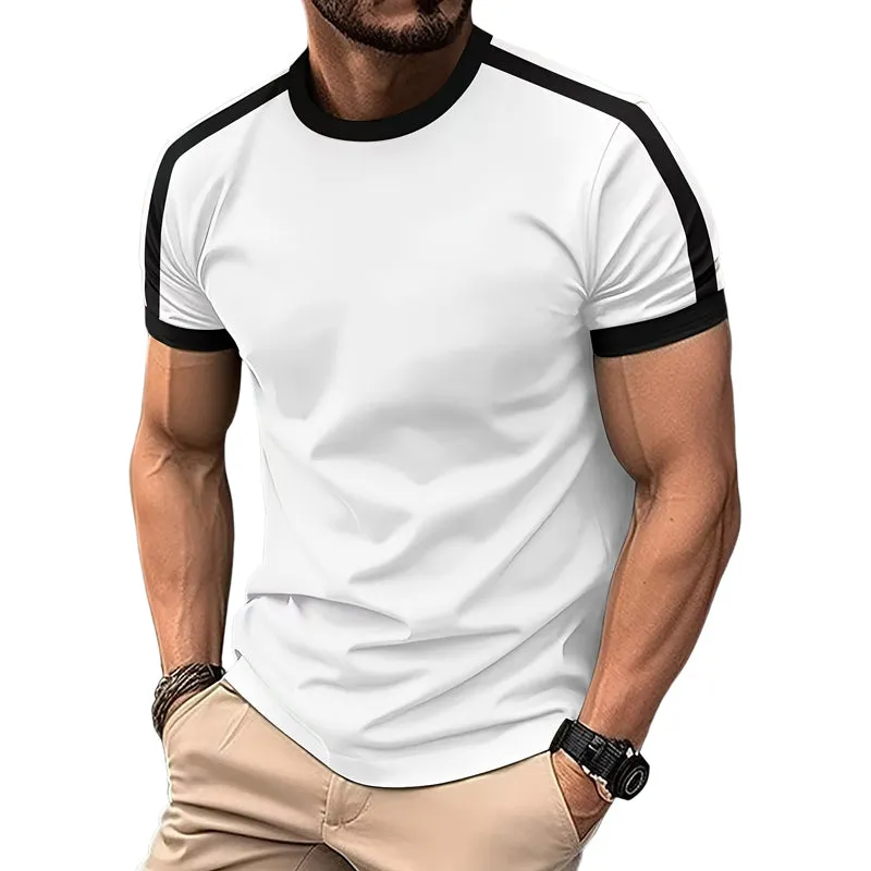 Men's Contrast Color Crew Neck Short Sleeve T-shirt 04722780X sold by Manly product image thumbnail 2