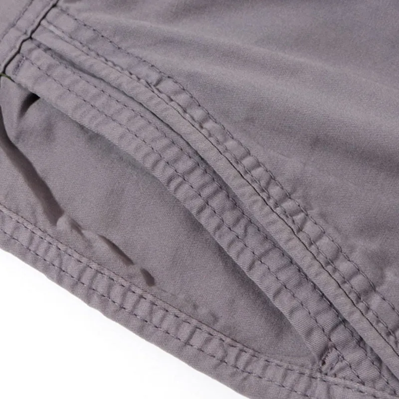Men's Cotton and Linen Solid Color Cargo Shorts 16008181X sold by Manly product image thumbnail 5