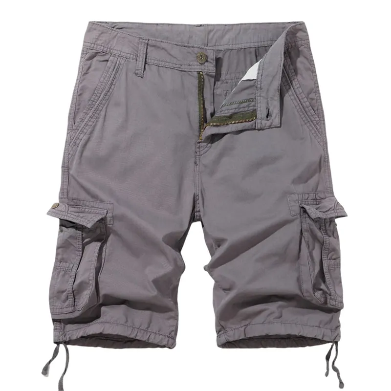Men's Cotton and Linen Solid Color Cargo Shorts 16008181X sold by Manly