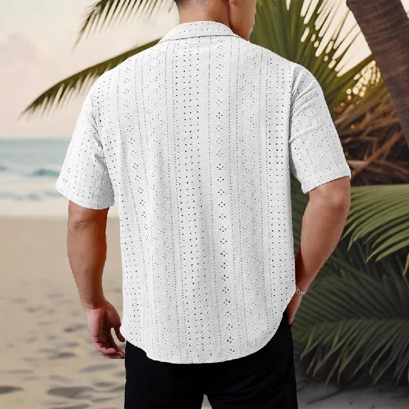 Men's Knitted Lapel Short-sleeved Shirt 73187530X sold by Manly product image thumbnail 3