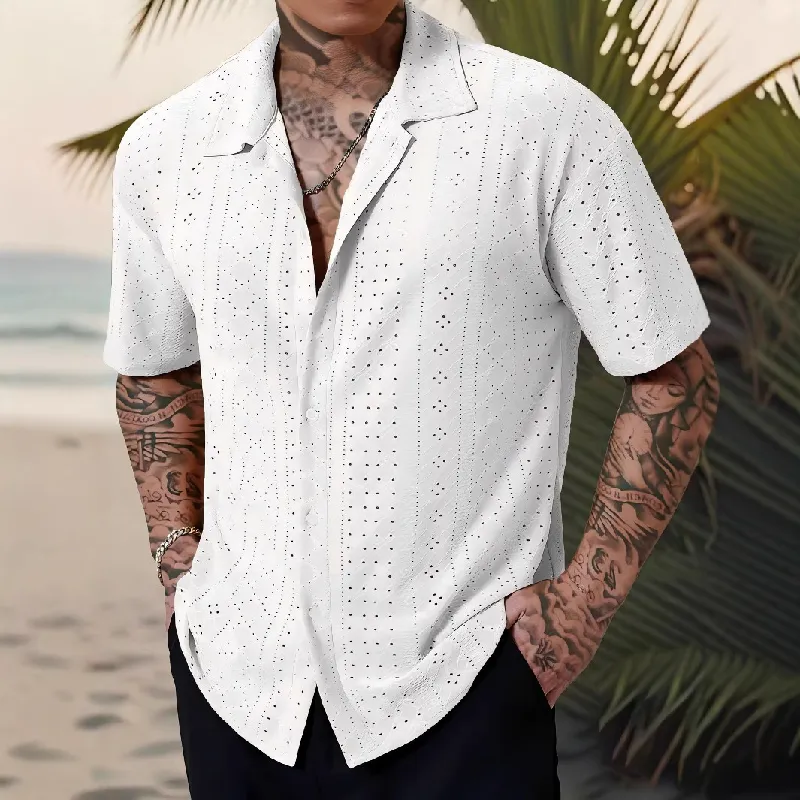 Men's Knitted Lapel Short-sleeved Shirt 73187530X sold by Manly product image thumbnail 2