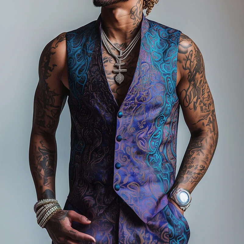 Men's Retro Casual Printed Vest 76226837TO sold by Manly product image thumbnail 2