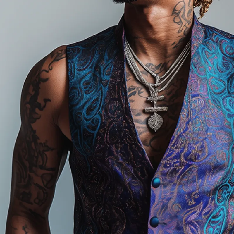 Men's Retro Casual Printed Vest 76226837TO sold by Manly product image thumbnail 3