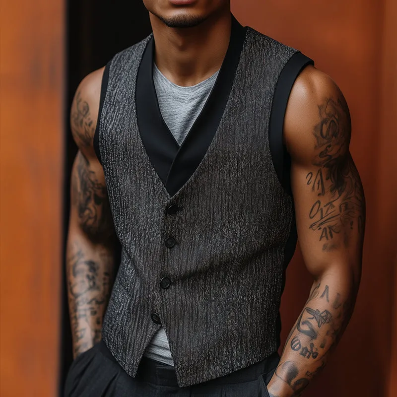 Men's Retro Casual Piecing Printed Vest 01505058TO sold by Manly product image thumbnail 2