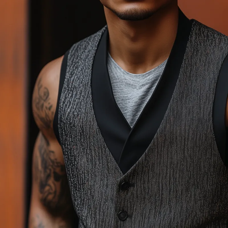 Men's Retro Casual Piecing Printed Vest 01505058TO sold by Manly product image thumbnail 3