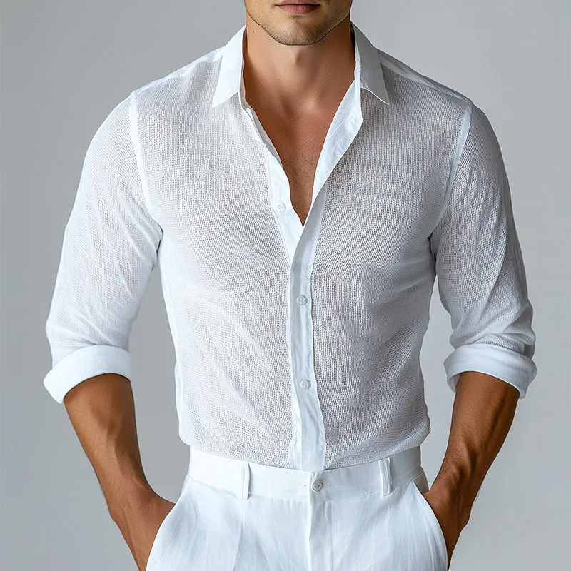 Men's Casual Cool Lapel Long Sleeve Shirt 57191664TO sold by Manly product image thumbnail 2