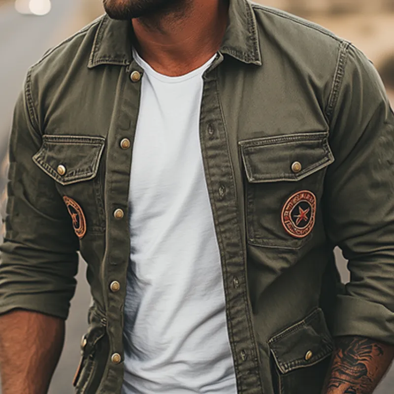 Men's Spring Classic Casual Multi-Pocket Thin Work Jacket 80199760K sold by Manly product image thumbnail 4