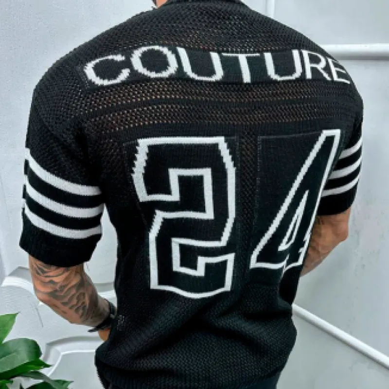 Men's Casual Fashion Round Neck Knitted Back Short-sleeved T-shirt 23923161K sold by Manly product image thumbnail 3